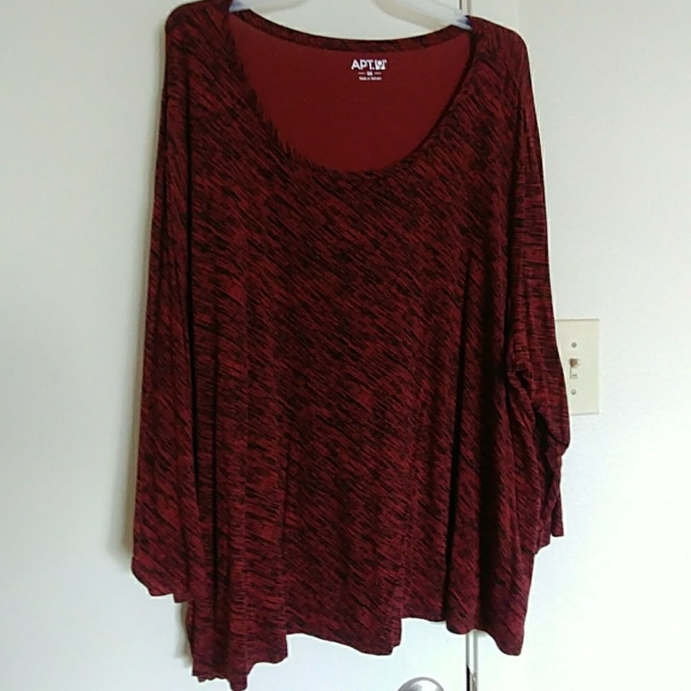 DONATED APT9 3x orange and black 3/4 sleeve top